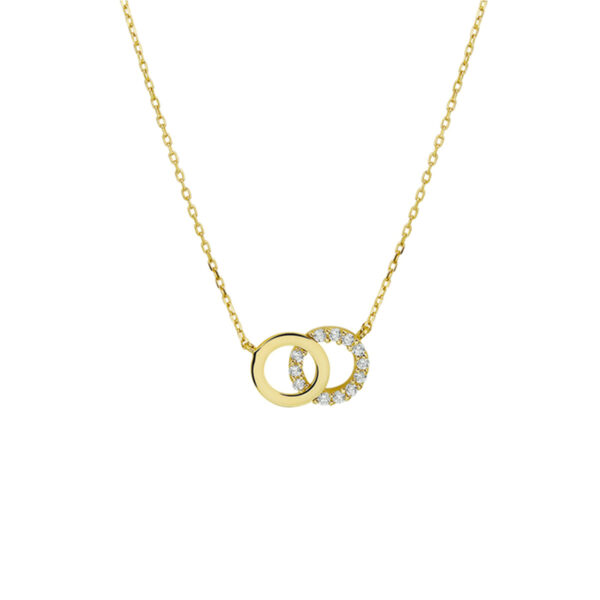 collier zirkonia 0,8 mm 40 + 4 cm 14K geelgoud