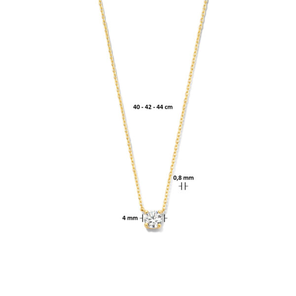 collier zirkonia 0,8 mm 42 cm 14K geelgoud - Afbeelding 5