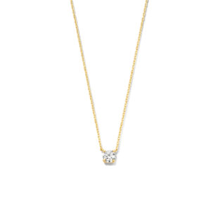 collier zirkonia 0,8 mm 42 cm 14K geelgoud