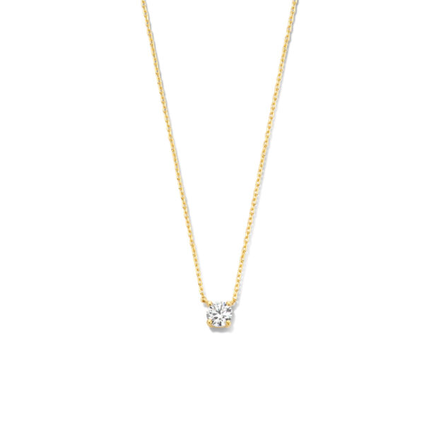 collier zirkonia 0,8 mm 42 cm 14K geelgoud