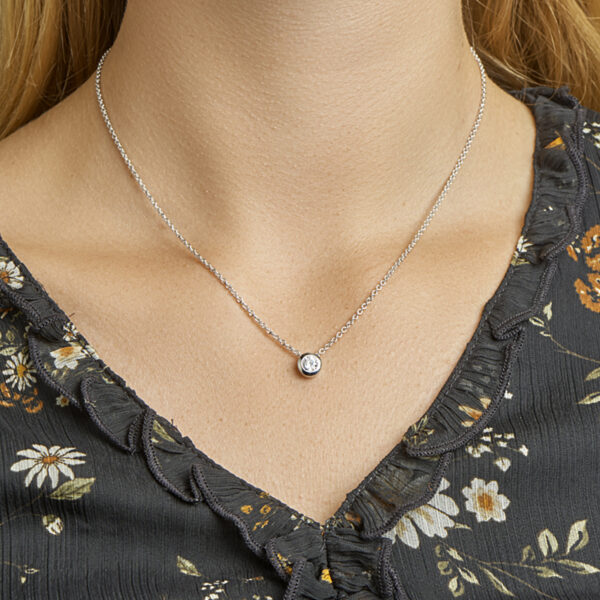 collier zirkonia 1,7 mm 41 + 4 cm zilver gerhodineerd - Afbeelding 2