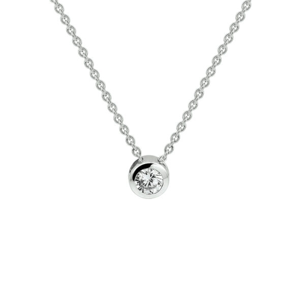 collier zirkonia 1,7 mm 41 + 4 cm zilver gerhodineerd