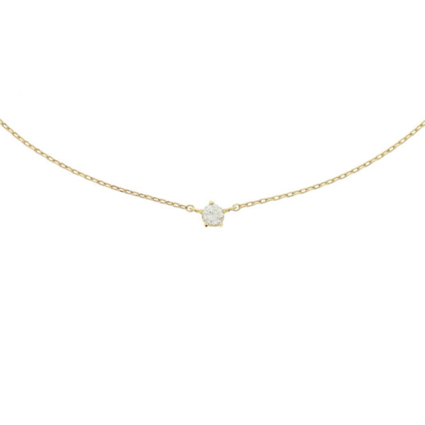 collier zirkonia 40 + 4 cm 14K geelgoud