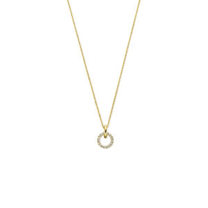 collier zirkonia 40 - 42 - 44 cm 14K geelgoud