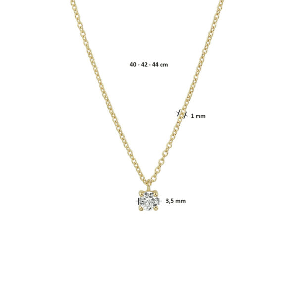 collier zirkonia 40 - 42 - 44 cm 14K geelgoud - Afbeelding 4