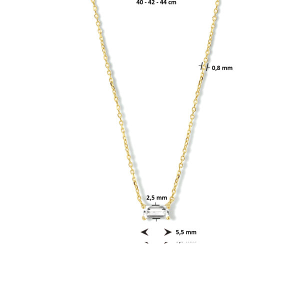 collier zirkonia 40 - 42 - 44 cm 14K geelgoud - Afbeelding 4