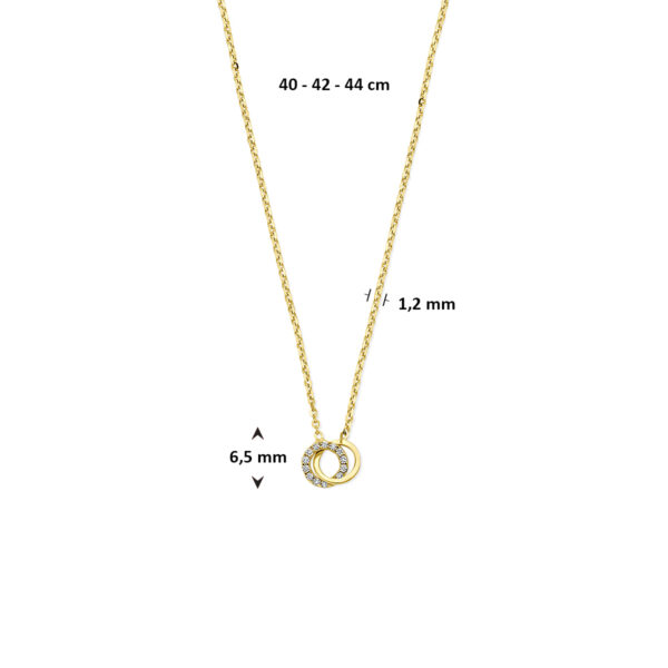 collier zirkonia 40 - 42 - 44 cm 14K geelgoud - Afbeelding 4