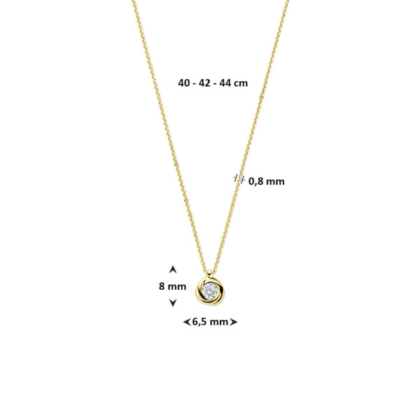 collier zirkonia 40 - 42 - 44 cm 14K geelgoud - Afbeelding 4