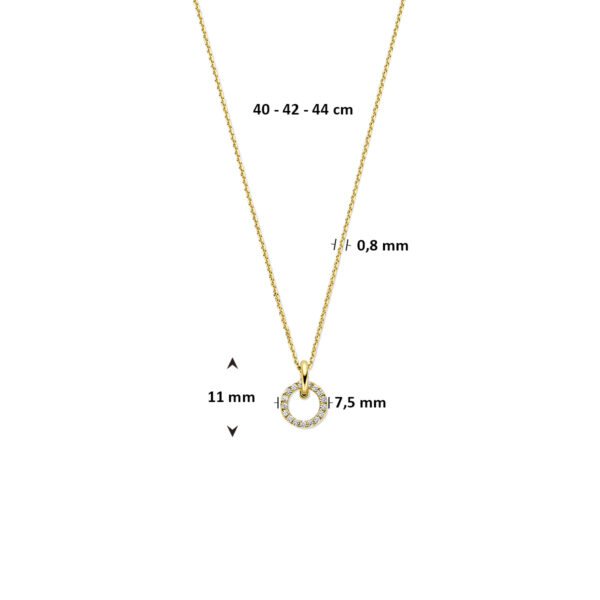 collier zirkonia 40 - 42 - 44 cm 14K geelgoud - Afbeelding 4