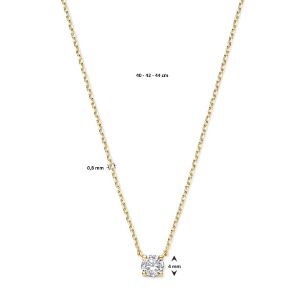 collier zirkonia 40 - 42 - 44 cm 14K geelgoud - Afbeelding 4