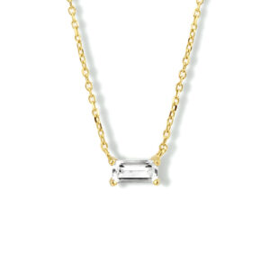 collier zirkonia 40 - 42 - 44 cm 14K geelgoud
