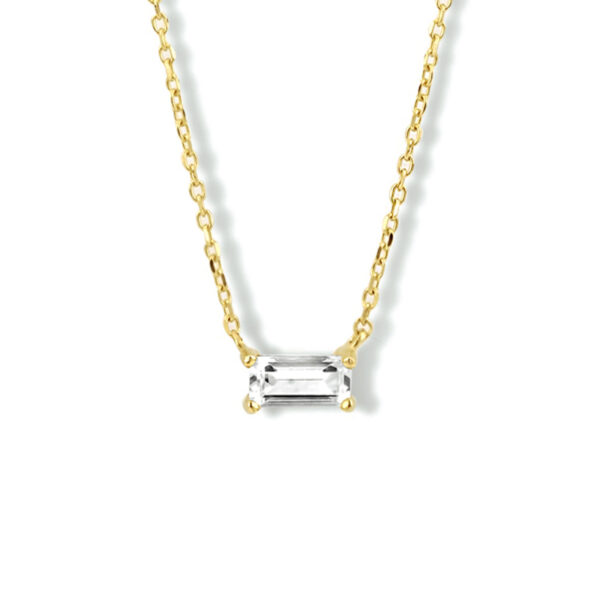 collier zirkonia 40 - 42 - 44 cm 14K geelgoud