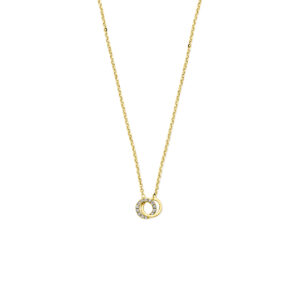 collier zirkonia 40 - 42 - 44 cm 14K geelgoud