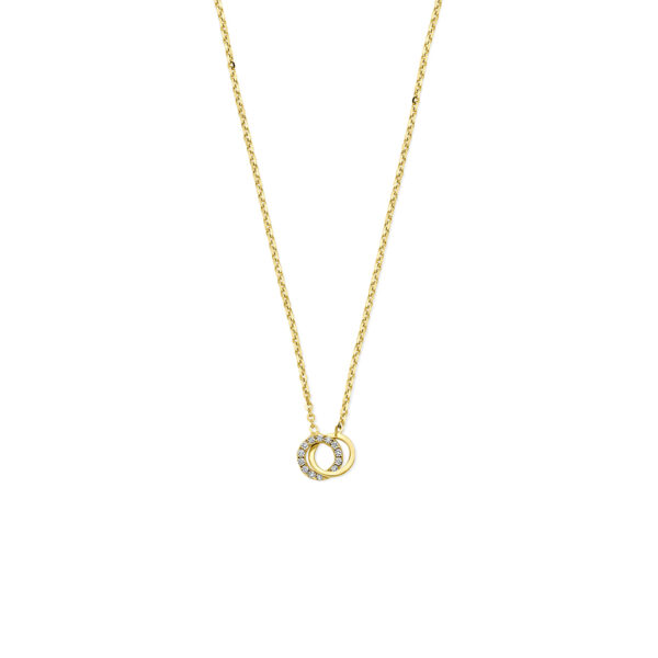 collier zirkonia 40 - 42 - 44 cm 14K geelgoud