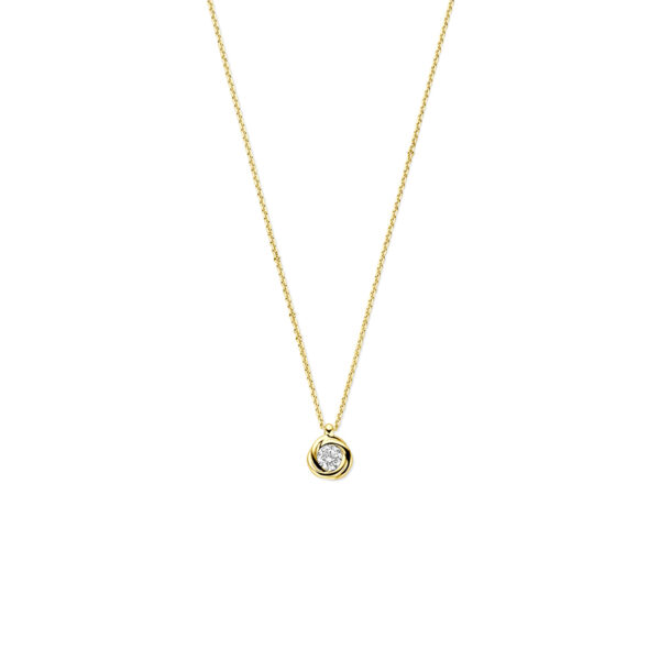 collier zirkonia 40 - 42 - 44 cm 14K geelgoud