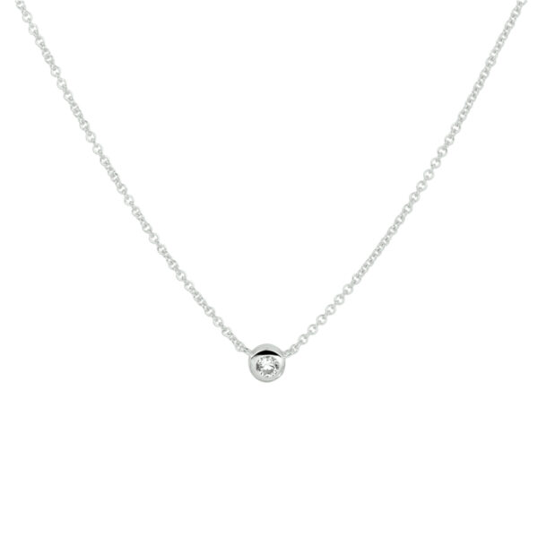 collier zirkonia 40 - 42 - 44 cm zilver gerhodineerd