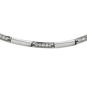 collier zirkonia 4,0 mm 42 + 3 cm zilver gerhodineerd