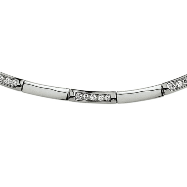collier zirkonia 4,0 mm 42 + 3 cm zilver gerhodineerd