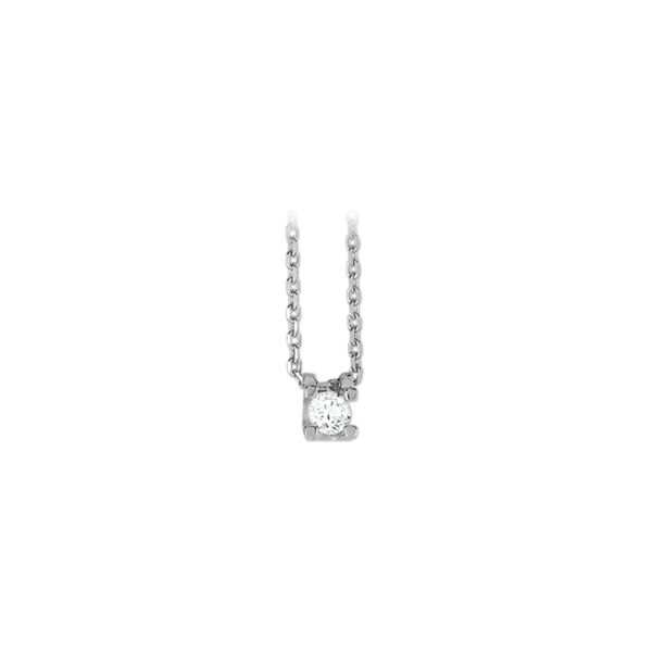 collier zirkonia 41 + 4 cm 4 mm zilver gerhodineerd