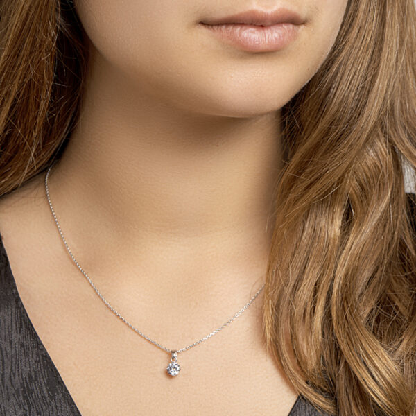 collier zirkonia 41 + 4 cm zilver gerhodineerd - Afbeelding 2