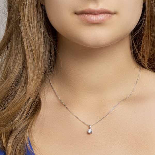 collier zirkonia 41 + 4 cm zilver gerhodineerd - Afbeelding 2