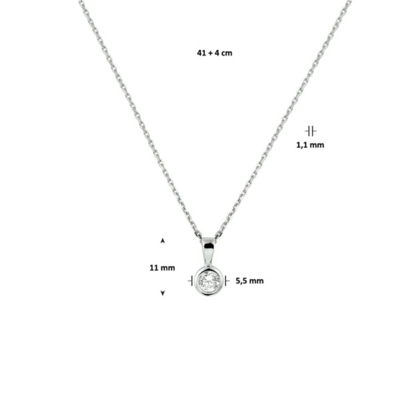 collier zirkonia 41 + 4 cm zilver gerhodineerd - Afbeelding 2