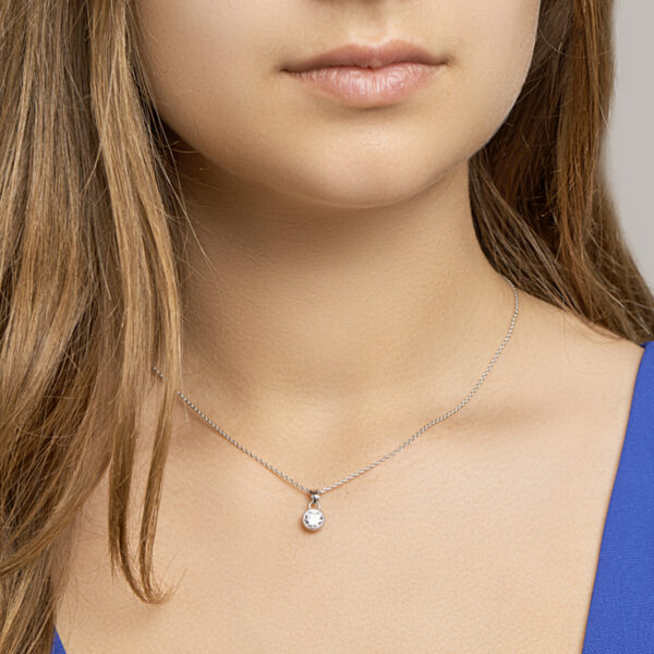 collier zirkonia 41 + 4 cm zilver gerhodineerd - Afbeelding 2