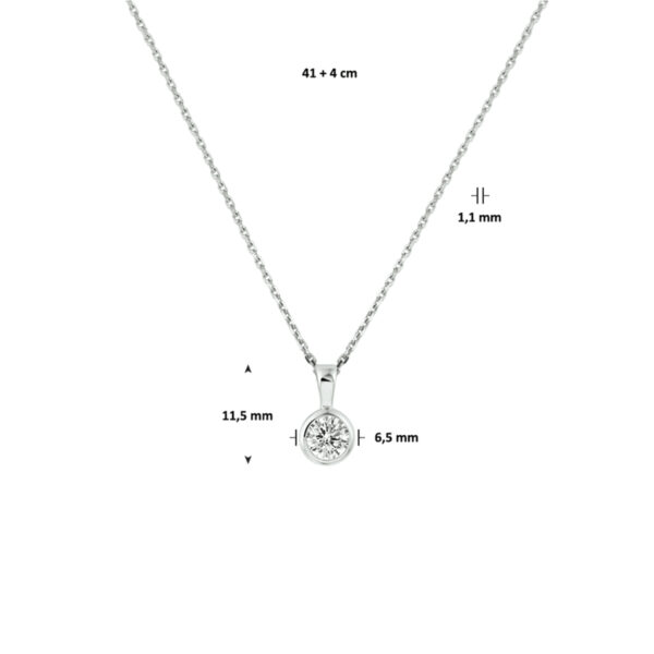 collier zirkonia 41 + 4 cm zilver gerhodineerd - Afbeelding 2