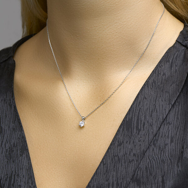 collier zirkonia 41 + 4 cm zilver gerhodineerd - Afbeelding 2