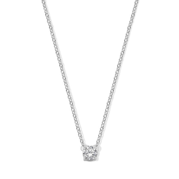 collier zirkonia 41 + 4 cm zilver gerhodineerd