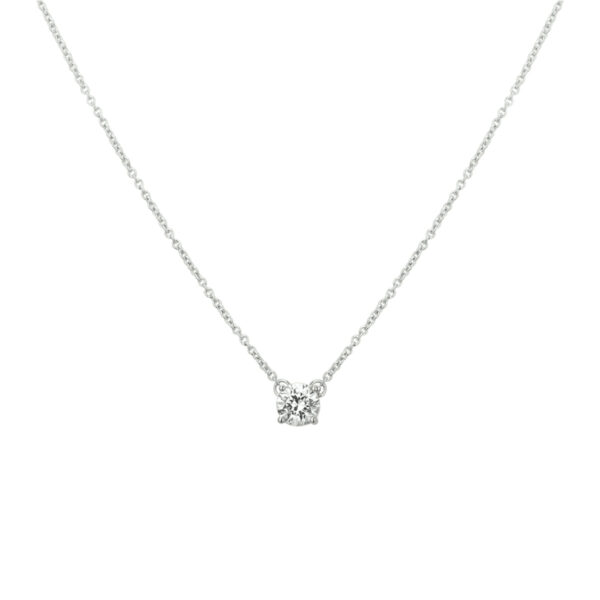 collier zirkonia 41 + 4 cm zilver gerhodineerd