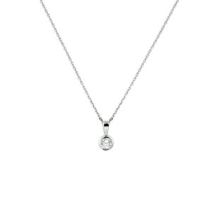 collier zirkonia 41 + 4 cm zilver gerhodineerd