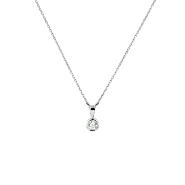 collier zirkonia 41 + 4 cm zilver gerhodineerd