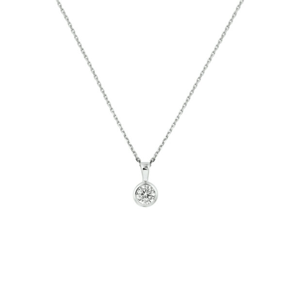 collier zirkonia 41 + 4 cm zilver gerhodineerd