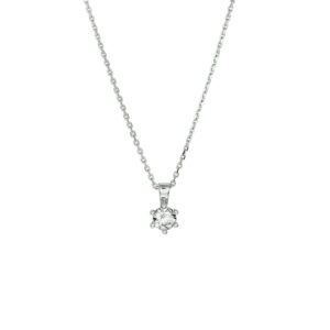 collier zirkonia 41 + 4 cm zilver gerhodineerd