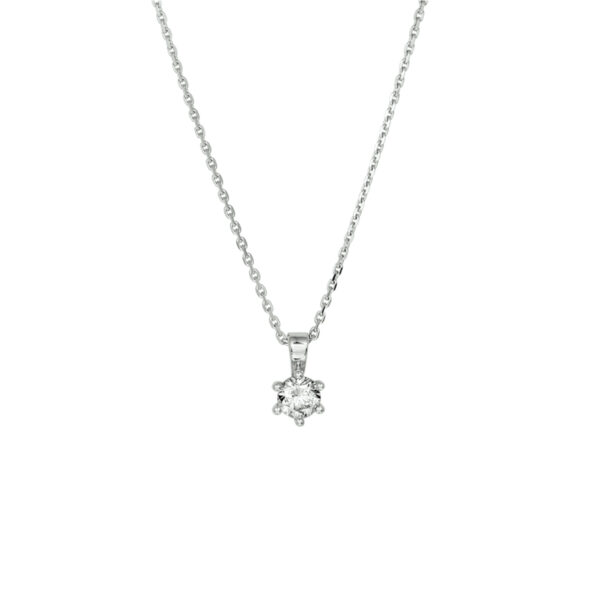 collier zirkonia 41 + 4 cm zilver gerhodineerd