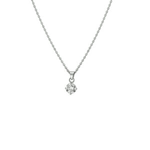 collier zirkonia 41 + 4 cm zilver gerhodineerd