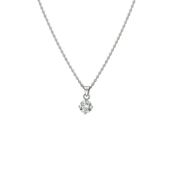 collier zirkonia 41 + 4 cm zilver gerhodineerd