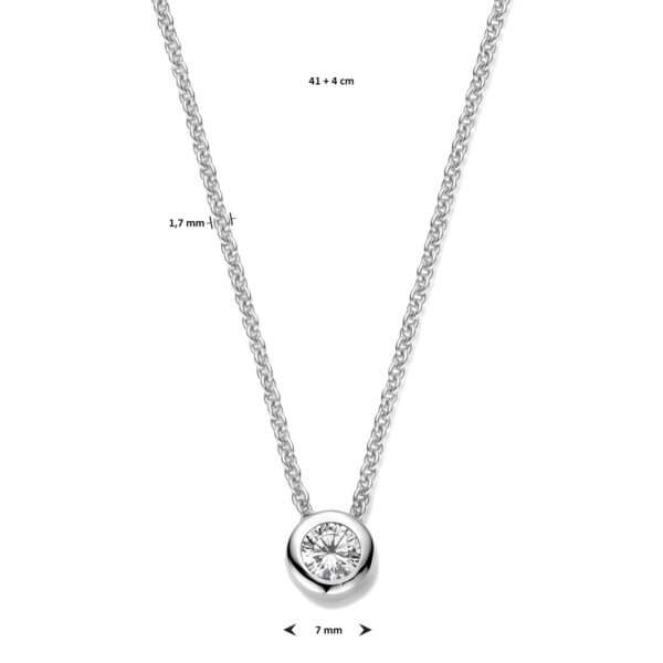 collier zirkonia 41 + 4 cm zilver gerhodineerd - Afbeelding 4