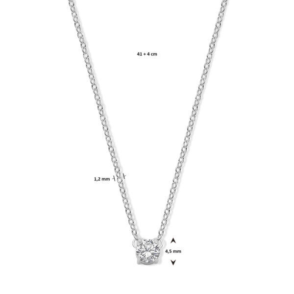collier zirkonia 41 + 4 cm zilver gerhodineerd - Afbeelding 4