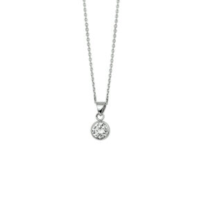 collier zirkonia 41 + 4 cm zilver gerhodineerd