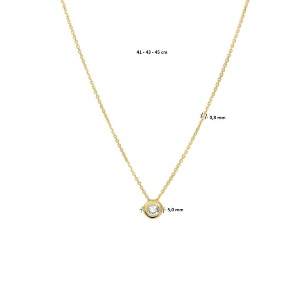 collier zirkonia 41 - 43 - 45 cm 14K geelgoud - Afbeelding 3