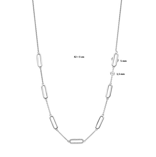 collier zirkonia 42 + 3 cm zilver gerhodineerd - Afbeelding 4
