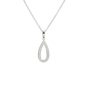 collier zirkonia 42 + 3 cm zilver gerhodineerd