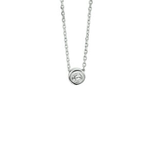 collier zirkonia 42 + 3 cm zilver gerhodineerd