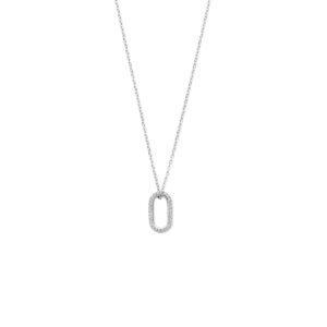 collier zirkonia 42 + 3 cm zilver gerhodineerd