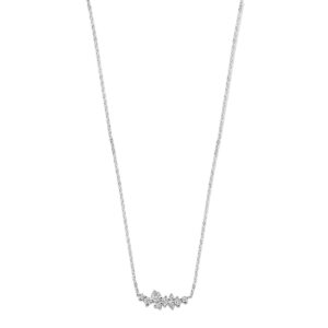 collier zirkonia 42 + 3 cm zilver gerhodineerd