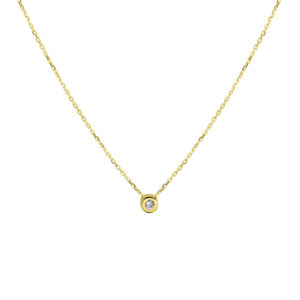 collier zirkonia 42 - 44 - 46 cm 14K geelgoud