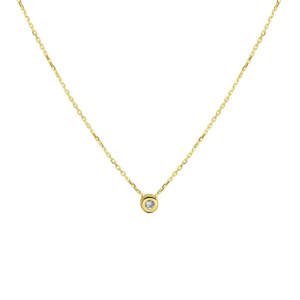 collier zirkonia 42 - 44 - 46 cm 14K geelgoud