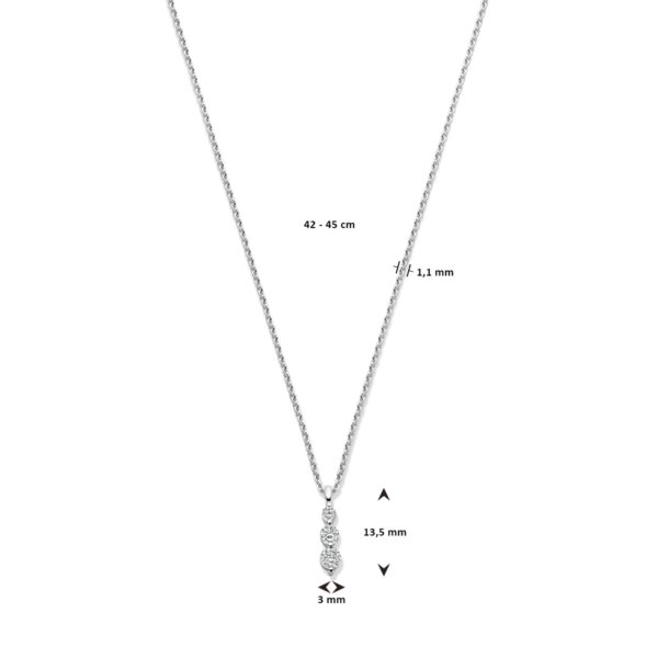 collier zirkonia 42 - 45 cm zilver gerhodineerd - Afbeelding 4